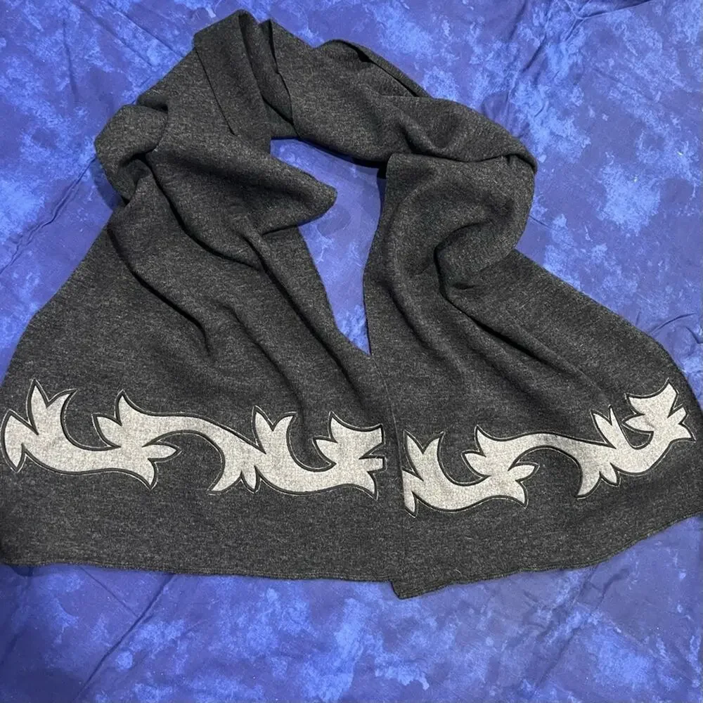 Vintage Guy Laroche Scarf Shawl Knit with Appliqué Deadstock NWT
